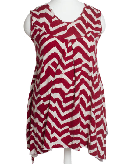 Αέρινη τουνίκ με ζιγκ-ζαγκ σχέδιο και στρογγυλή λαιμόκοψη