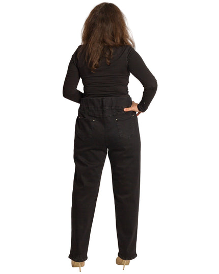 Μαύρο ελαστικό τζιν με ψηλή μέση και άνετη γραμμή