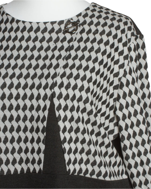 5XL 6XL Επίσημο Φόρεμα σε Καρό Σχέδιο