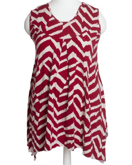 Αέρινη τουνίκ με ζιγκ-ζαγκ σχέδιο και στρογγυλή λαιμόκοψη