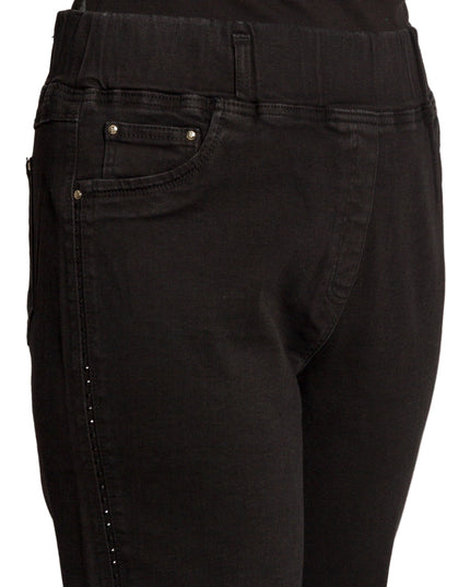 Μαύρο ελαστικό τζιν με ψηλή μέση και άνετη γραμμή