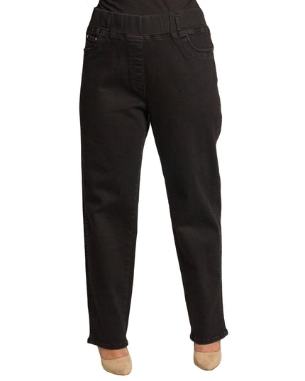 Μαύρο ελαστικό τζιν με ψηλή μέση και άνετη γραμμή