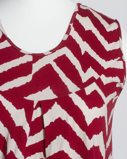 Αέρινη τουνίκ με ζιγκ-ζαγκ σχέδιο και στρογγυλή λαιμόκοψη