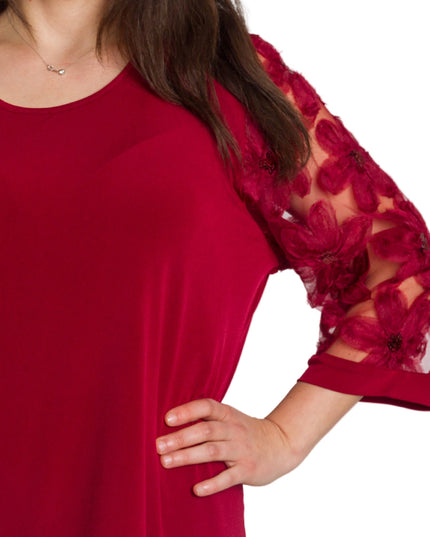 Επίσημη μπορντό τουνίκ με δαντελένα μανίκια