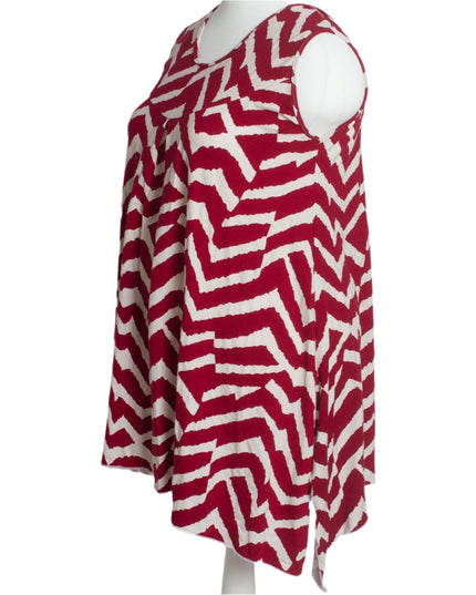 Αέρινη τουνίκ με ζιγκ-ζαγκ σχέδιο και στρογγυλή λαιμόκοψη