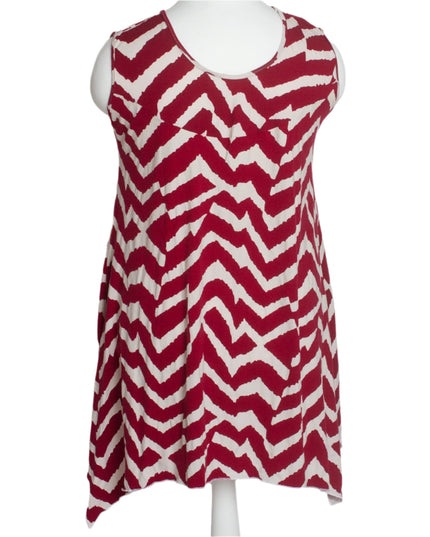 Αέρινη τουνίκ με ζιγκ-ζαγκ σχέδιο και στρογγυλή λαιμόκοψη