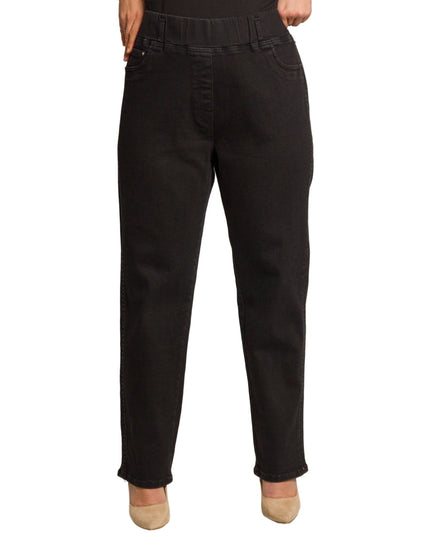 Μαύρο ελαστικό τζιν με ψηλή μέση και άνετη γραμμή