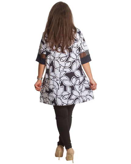 Μάξι τουνίκ με δερματίνη και τούλι- Άνοιξη-Καλοκαίρι