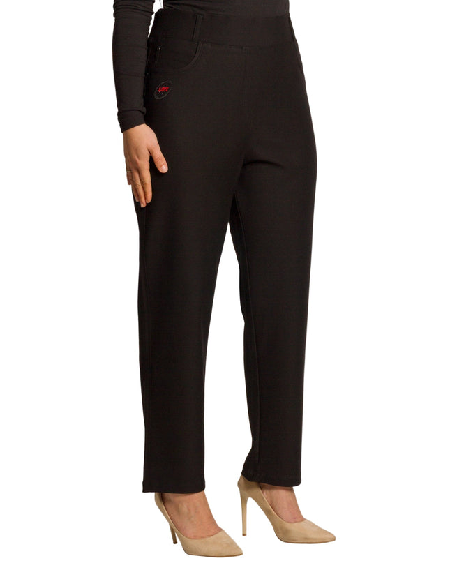 Μαύρο γυναικείο παντελόνι με ψηλή μέση σε μεγάλα μεγέθη