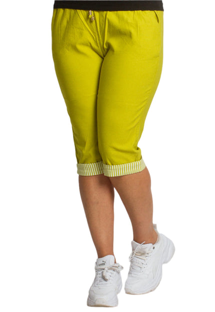 Κάπρι παντελόνι σε κίτρινο χρώμα με τσέπες