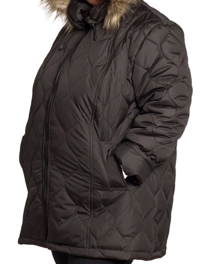 Μαύρο μπουφάν με κουκούλα μεγάλα μεγέθη