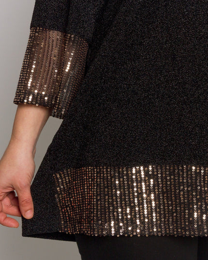 Επίσημη μαύρη τουνίκ με λαμπερές λεπτομέρειες