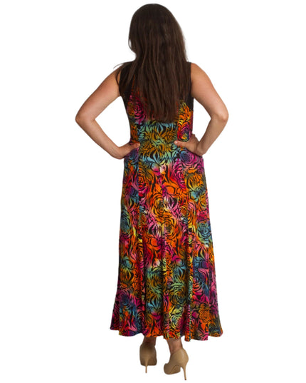 Μακρυ αέρινο φόρεμα με λουλουδάτο μοτίβο και τιράντες