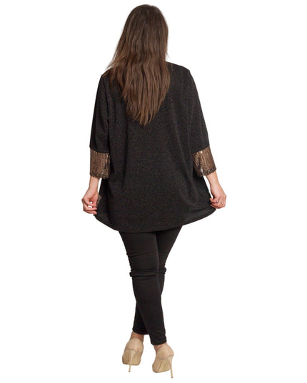 Επίσημη μαύρη τουνίκ με λαμπερές λεπτομέρειες