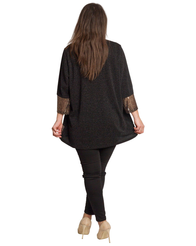 Επίσημη μαύρη τουνίκ με λαμπερές λεπτομέρειες