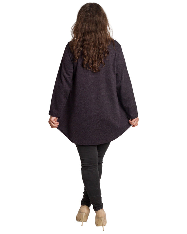 Μωβ τουνίκ με κέντημα και πέρλες