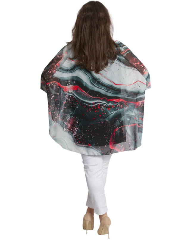 Επίσημη Σιφόν Μαξι Τουνίκ με Αφηρημένο Σχέδιο