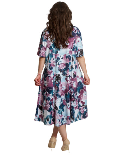 Φόρεμα Αέρινο με Λουλουδάτο Μοτίβο σε Μεγάλα Μεγέθη