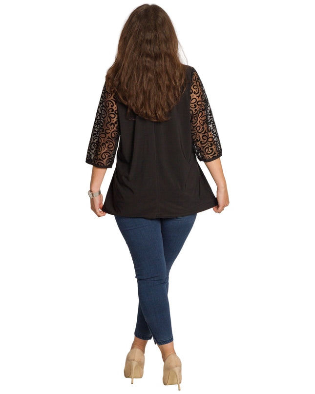 Επίσημη Τουνίκ με Όμορφο Τούλι και 3/4 Μανίκια