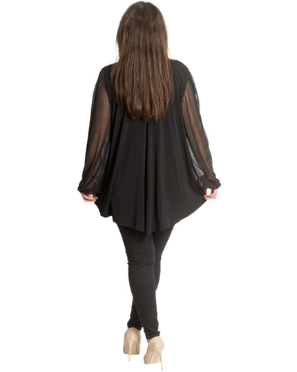 Επίσημη  Τουνίκ με Λουλούδια και Σιφόν Μανίκια