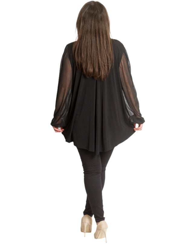 Επίσημη  Τουνίκ με Λουλούδια και Σιφόν Μανίκια