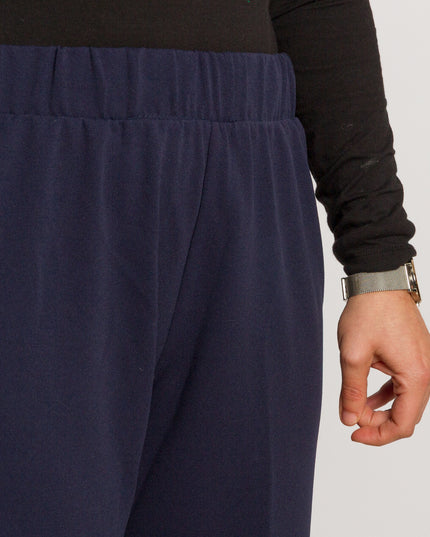 Γυναικείο Παντελόνι Μπλε με Λάστιχο στη Μέση