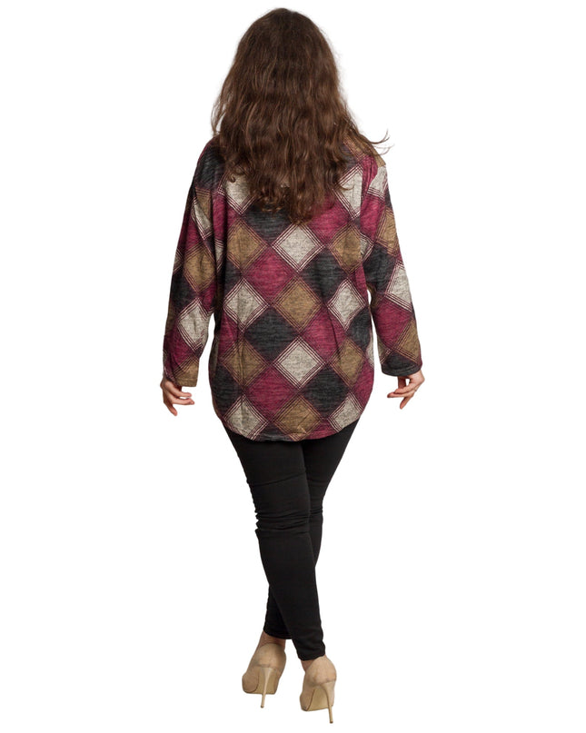 Γυναικεία πολύχρωμη τουνίκ σε μεγάλα μεγέθη