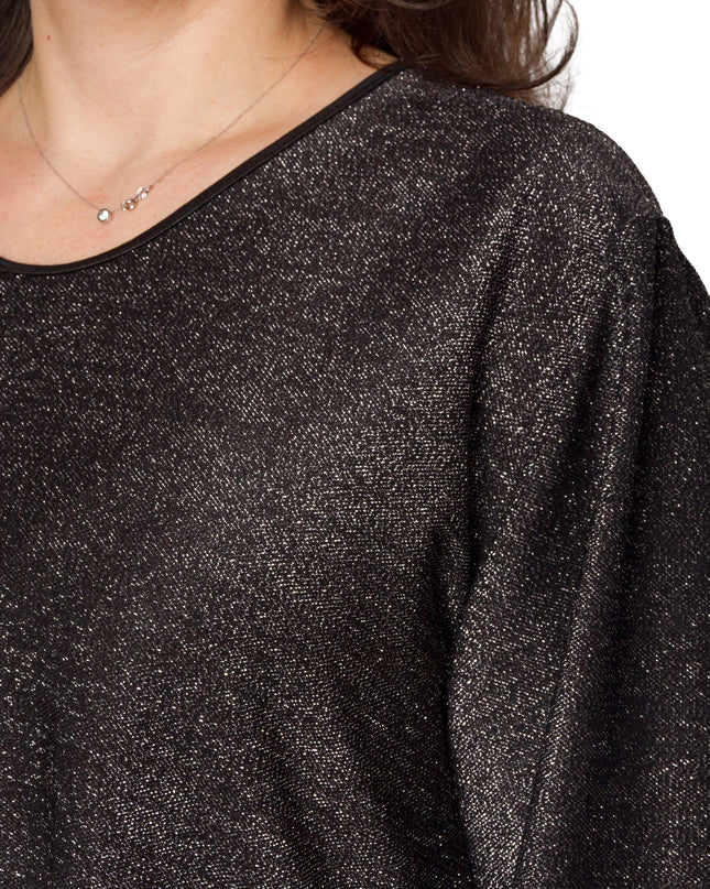 Κομψό χαλαρό χιτώνα με γυαλιστερό σχέδιο σε μεγάλα μεγέθη