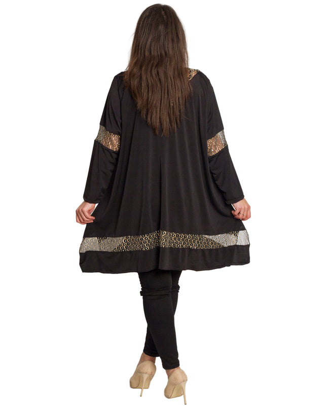 Μαύρη επίσημη τουνίκ με χρυσό διχτυωτό ντεκόρ