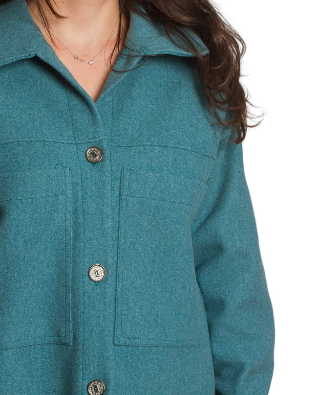 Στιλάτη γυναικεία ζακέτα πετρόλ σε μεγάλα μεγέθη