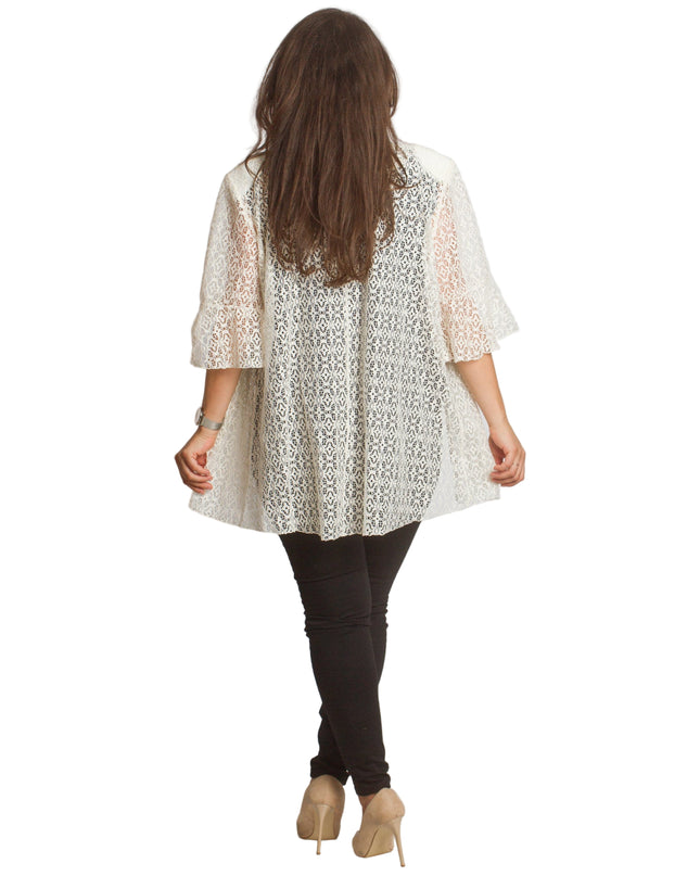 Επίσημο  ζακετάκι από  δαντέλα σε εκρού χρώμα