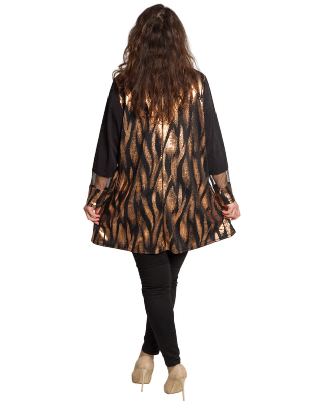 Γιορτινή μαύρη τουνίκ με λαμπερή και άνετη γραμμή