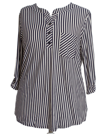 Επίσημο πουκάμισο ριγέ με τσεπάκι σε μεγάλα μεγέθη