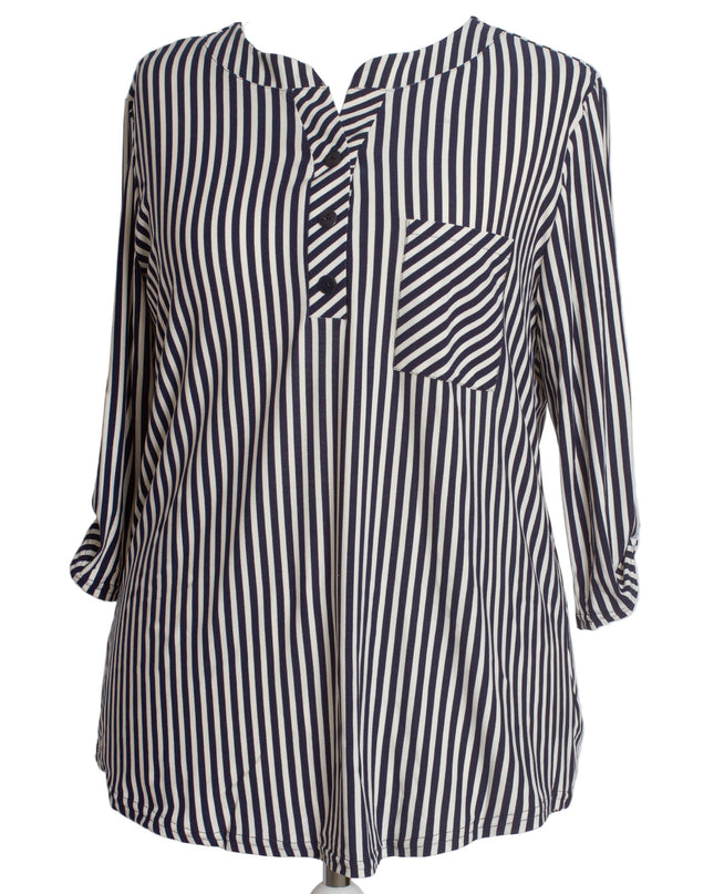 Επίσημο πουκάμισο ριγέ με τσεπάκι σε μεγάλα μεγέθη