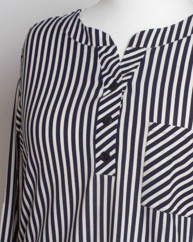 Επίσημο πουκάμισο ριγέ με τσεπάκι σε μεγάλα μεγέθη