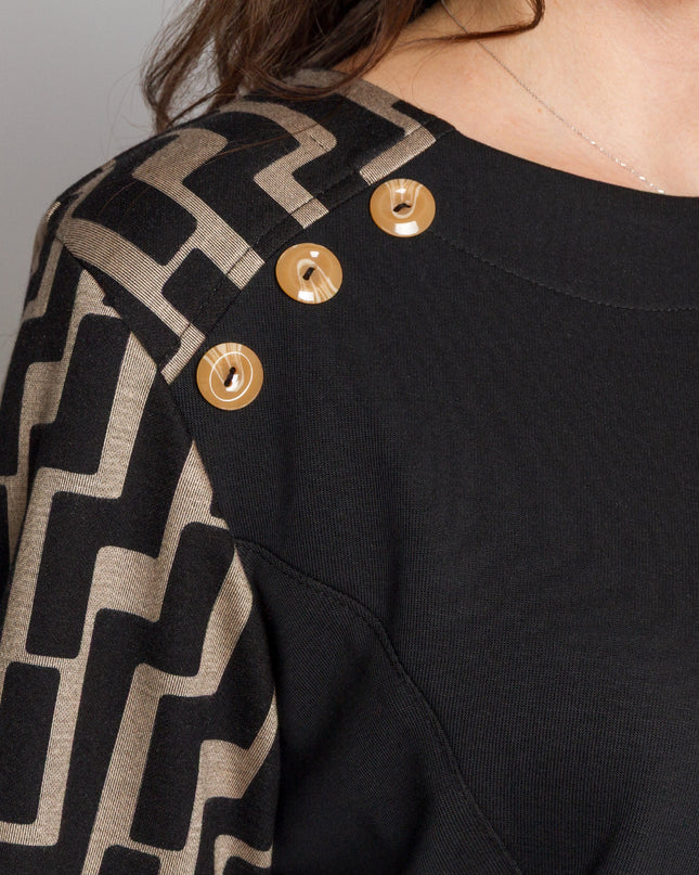 Τουνίκ με σχέδιο και διακοσμητικά κουμπιά