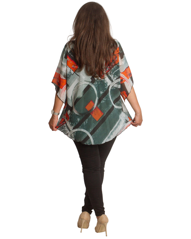 Πολύχρωμη Τουνίκ με Αφηρημένα Σχέδια - Άνοιξη-Καλοκαίρι