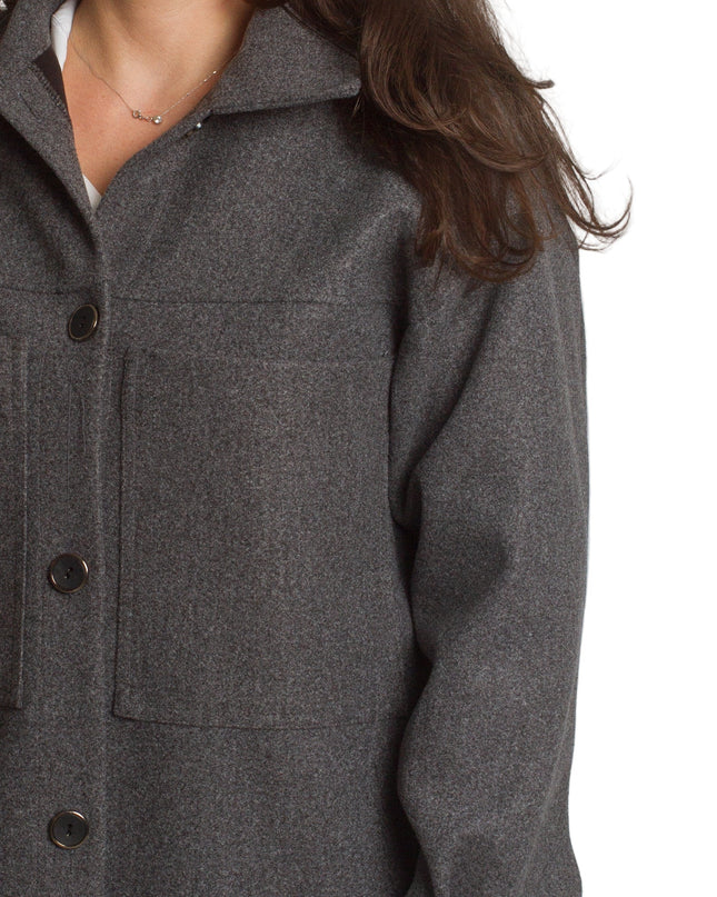 Σκούρο γκρι σακάκι σε μεγάλα μεγέθη με τσέπες