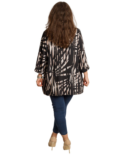 Γυναικείο μαύρο πουκάμισο σε μεγάλα μεγέθη