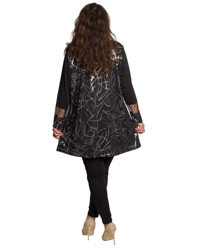 Γυναικεία τουνίκ με ασημί λεπτομέρειες μεγάλα μεγέθη