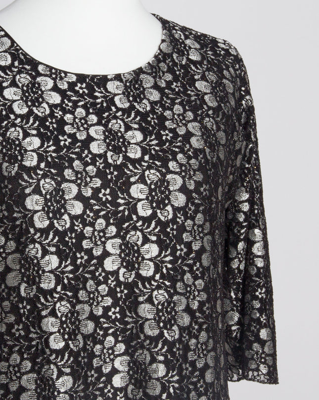 Μαύρο επίσημο φόρεμα με φλοράλ δαντέλα