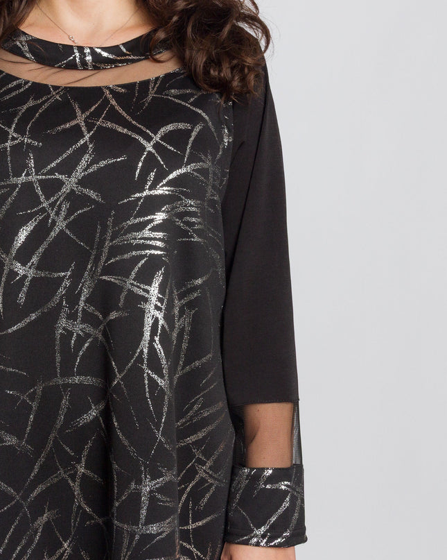 Γυναικεία τουνίκ με ασημί λεπτομέρειες μεγάλα μεγέθη