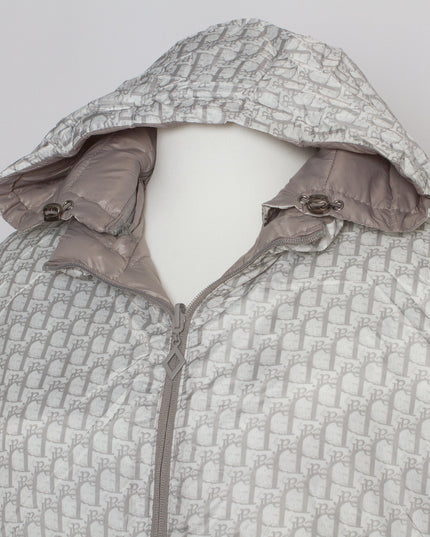 Διπλής όψης γυναικείο γκρι μπουφάν με κουκούλα