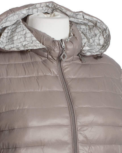 Διπλής όψης γυναικείο γκρι μπουφάν με κουκούλα