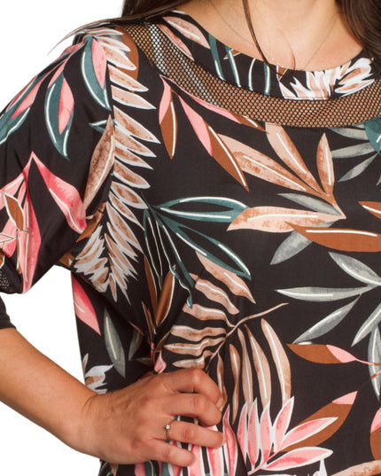 Επίσημη Τουνίκ με Φλοράλ Σχέδιο και Δερμάτινες Λεπτομέρειες