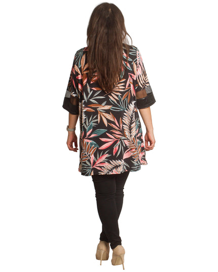 Επίσημη Τουνίκ με Φλοράλ Σχέδιο και Δερμάτινες Λεπτομέρειες