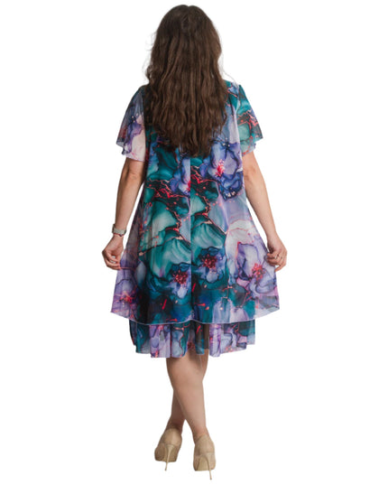 Καλοκαιρινό σιφόν φόρεμα σε άνετη γραμμή για μεγάλα μεγέθη