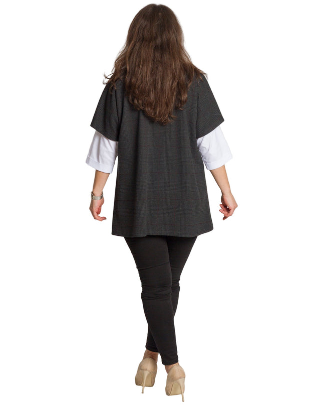 Επίσημο σετ με πουκάμισο και μάλλινο γκρι γιλέκο