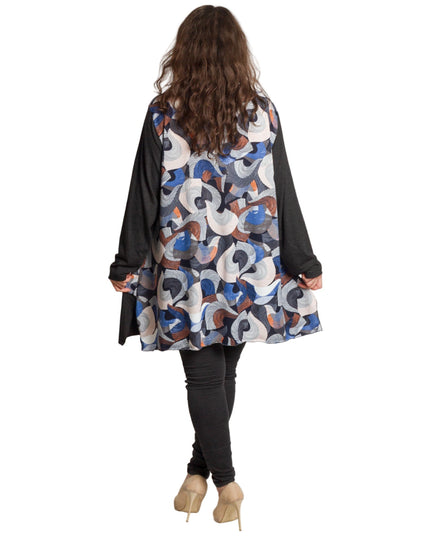 Τουνίκ με πολύχρωμο μοτίβο και τσέπες
