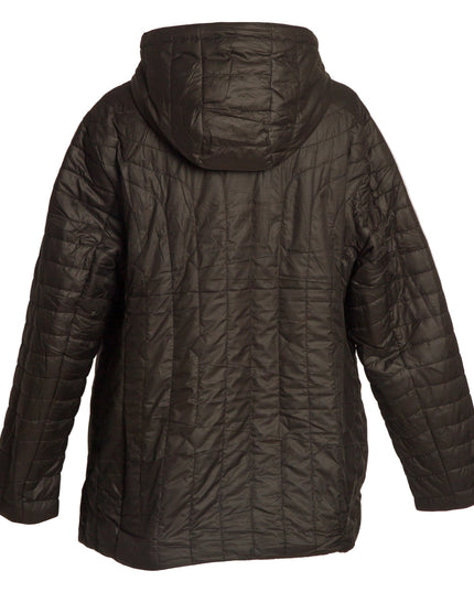 Μαύρο μπουφάν  ίσια γραμμή με αποσπώμενη κουκούλα